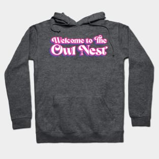 Welcome to The Owl Nest 1 in Purples Hoodie